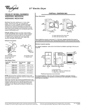 Whirlpool WED5600XW Dimension Guide