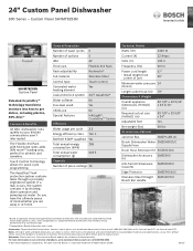 Bosch SHVM78Z53N Product Spec Sheet