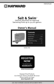 Hayward W3SAS-PRO Salt-Swim-Inground-30000-Gallons-Owners-Manual-092742RevB