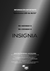 Insignia NS-46E480A13 Important Information (Spanish)