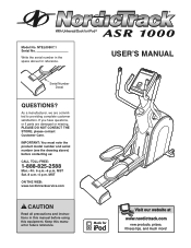 NordicTrack Asr 1000 Elliptical English Manual