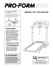 ProForm 600 Treadmill French Manual