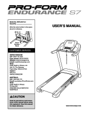 ProForm Endurance S7 Treadmill Uk Manual