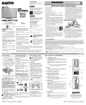 Sanyo DP39842 Owners Manual