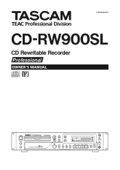 TEAC CD-RW900SL CD-RW900SL Owner's Manual