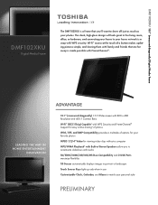 Toshiba DMF102XKU Printable Spec Sheet