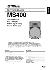 Yamaha MS400 Owner's Manual