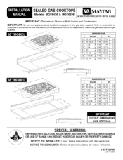 Maytag MGC6430BDB Installation Manual