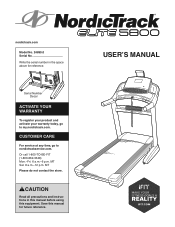 NordicTrack Elite 5800 Treadmill English Manual
