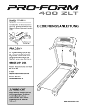 ProForm 400 Zlt Treadmill German Manual