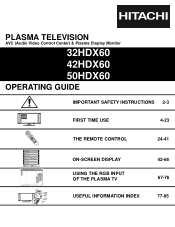 Hitachi 32HDX60 Owners Guide