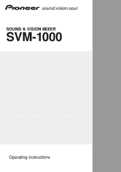 Pioneer SVM 1000 SVM-1000 Operating Instructions