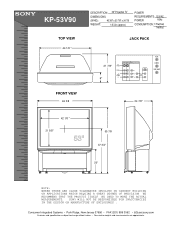 Sony KP-53V90 Dimensions Diagram