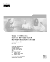 Cisco 11506 Hardware Installation Guide
