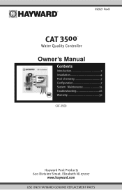Hayward CAT 3500 CAT 3500 Owners Manual