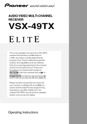 Pioneer VSX-49TX Owner's Manual