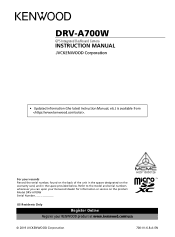 Kenwood DRV-A700W Operation Manual