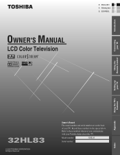 Toshiba 32HL83 User Manual
