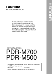 Toshiba PDR-M700 Instruction Manual
