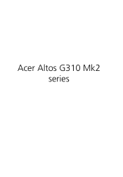Acer Altos G310 MK2 User Manual