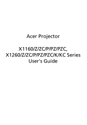 Acer X1160P User Manual