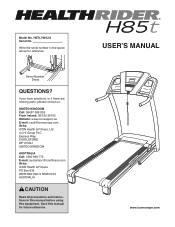 HealthRider H85t Treadmill English Manual