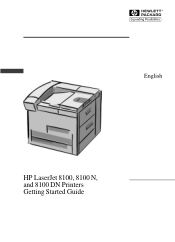 HP 8100n HP LaserJet 8100, 8100 N, 8100 DN Printers - Getting Started Guide, C4214-90901