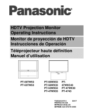 Panasonic PT56WX53G PT4743G User Guide