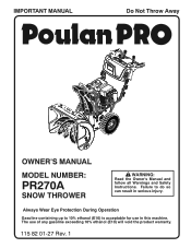 Poulan PR270A Owners Manual