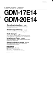 Sony GDM-20E14 Operation Guide