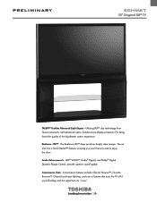 Toshiba 50HM67 Printable Spec Sheet