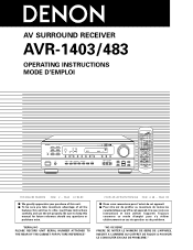 Denon AVR-1403 Owners Manual