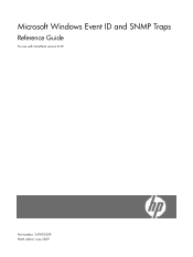 HP ML350 Microsoft Windows Event ID and SNMP Traps Reference Guide for use with SmartStart version 8.25