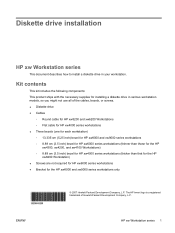 HP Xw4600 HP xw Workstation Series - Diskette drive installation