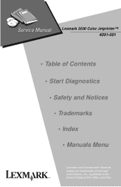 Lexmark 2030 Color Jetprinter Service Manual