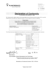 Plantronics Savi Go Document-Conformity - Savi Go WG200-B/WG201-B