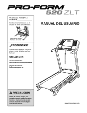 ProForm 520 Zlt Treadmill Spanish Manual