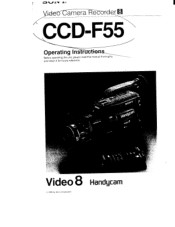 Sony CCD-F55 Operating Instructions