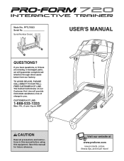 ProForm 720 Treadmill English Manual