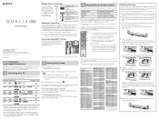 Sony KDS-70Q006 Quick Setup Guide