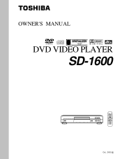 Toshiba SD-1600U Owners Manual