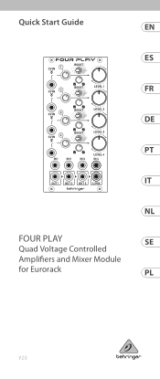 Behringer FOUR PLAY Quick Start Guide