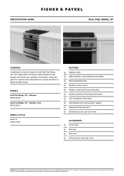 Fisher and Paykel RDV3-304-L Specification Guide Dual Fuel Range