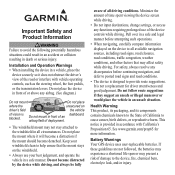 Garmin eTrex H Important Safety and Product Information