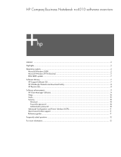 HP DD522AV HP Compaq Business Notebook nc4010 software overview