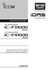 Icom F3101D / F4101D Instruction Manual