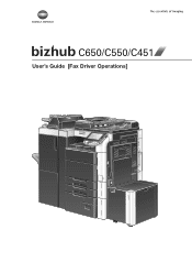 Konica Minolta bizhub C550 bizhub C451/C550/C650 Fax Driver Operations User Manual