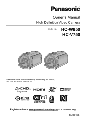 Panasonic HC-V750 HC-W850K Advanced Features Manuals (English)