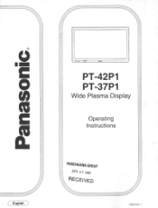 Panasonic PT42P1 PT37P1 User Guide