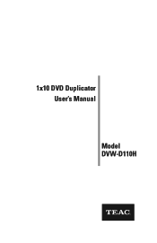 TEAC DVW-D110 User Manual